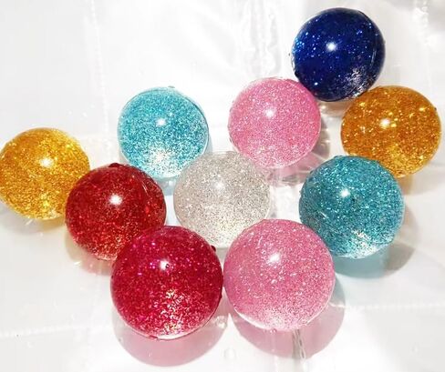 Large Bouncy Ball 45mm for Kids Glitter Bounce Balls Party Favors Super Bouncy Balls Gift for Kids Rubber Super Bounce Balls Large for Birthday, Prizes, Gifts in Saudi Arabia