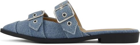 Soda Usual ~ Women Pointed Toe Slip-On Low Heel Mule with Buckle Straps in Saudi Arabia