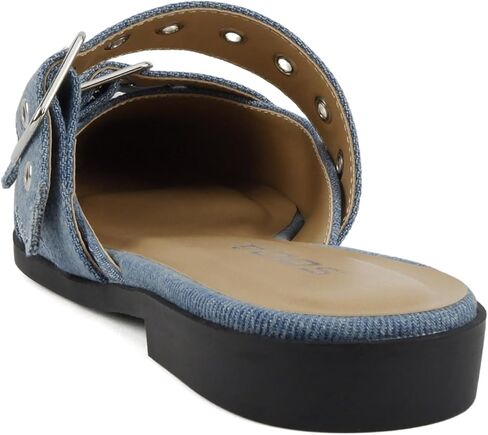 Soda Usual ~ Women Pointed Toe Slip-On Low Heel Mule with Buckle Straps in Saudi Arabia