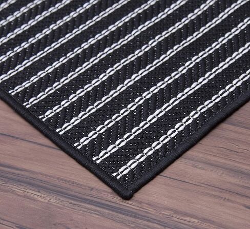 Indoor Outdoor Striped Rug 8'x10' Navy blue in Saudi Arabia