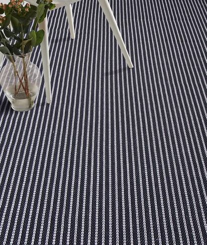 Indoor Outdoor Striped Rug 8'x10' Navy blue in Saudi Arabia