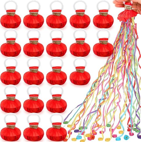 50 Pack No Mess Streamers Colorful No Mess Confetti Poppers Crackers Hand Throw Streamer Poppers for Wedding Birthday Graduation Wedding Party Celebrations in Kuwait