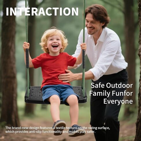 Plastic Swing Set Heavy Duty Replacement,with Adjustable Rope Non-Slip Hanging Tree Swing，Children's Swing Seat Accessories Indoor Outdoor Backyard Playground(Green in Kuwait