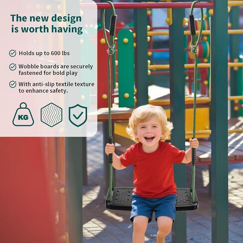 Plastic Swing Set Heavy Duty Replacement,with Adjustable Rope Non-Slip Hanging Tree Swing，Children's Swing Seat Accessories Indoor Outdoor Backyard Playground(Green in Kuwait
