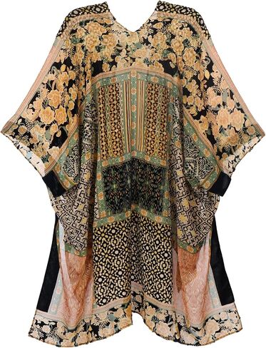 BohemyanRace Women's Coverups Burnt-Out Velvet Cardigan Casual Outfit Long Cover Up Velvet Kimono in Saudi Arabia