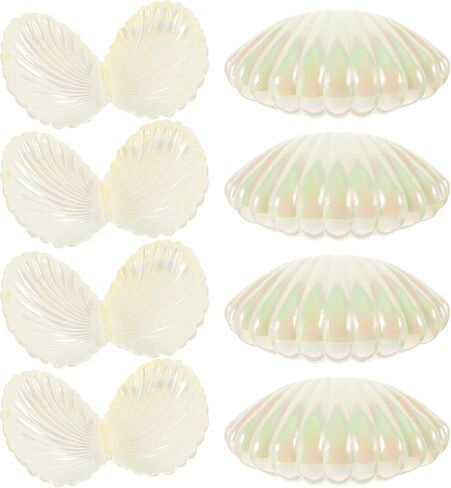 Seashell Candy Boxes 10pcs Plastic Seashell Party Favor Container Clam Treat Holder Shell Favor Box Mini Sea Shells Case Jewelry Box Box in Saudi Arabia