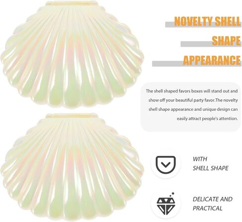 Seashell Candy Boxes 10pcs Plastic Seashell Party Favor Container Clam Treat Holder Shell Favor Box Mini Sea Shells Case Jewelry Box Box in Saudi Arabia
