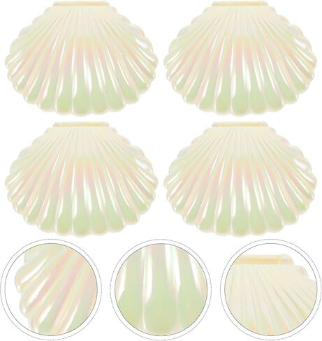 Seashell Candy Boxes 10pcs Plastic Seashell Party Favor Container Clam Treat Holder Shell Favor Box Mini Sea Shells Case Jewelry Box Box in Saudi Arabia