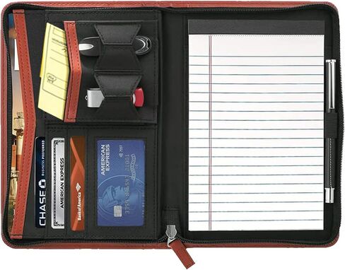 Junior Padfolio Portfolio with 5 x 8 Writing Pad, A5 Business Portfolio Binder Folder Organizer Multi-Function Combination Case for Women, Green in Kuwait