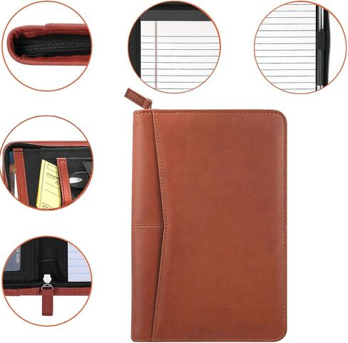 Junior Padfolio Portfolio with 5 x 8 Writing Pad, A5 Business Portfolio Binder Folder Organizer Multi-Function Combination Case for Women, Green in Kuwait