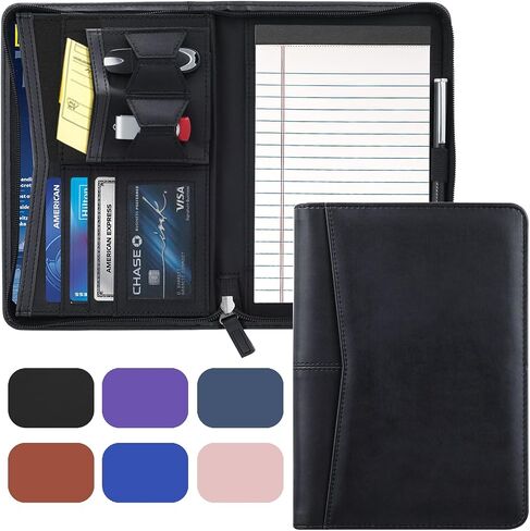 Junior Padfolio Portfolio with 5 x 8 Writing Pad, A5 Business Portfolio Binder Folder Organizer Multi-Function Combination Case for Women, Green in Kuwait