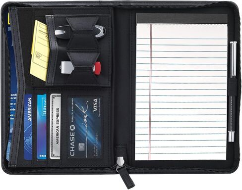 Junior Padfolio Portfolio with 5 x 8 Writing Pad, A5 Business Portfolio Binder Folder Organizer Multi-Function Combination Case for Women, Green in Kuwait