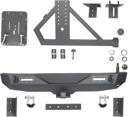 HOOKE ROAD WRANGLER JK OFTROAR REAR PUMPER و RACK TREAR ARM RACK W/2 X 18W LED LID LIGH in Kuwait