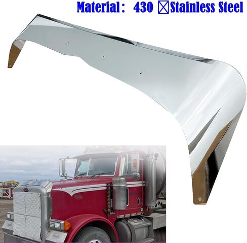 430 Stainless Steel Front Hood Shield Bug Deflector Compatible with 1993-2007 Peterbilt 378/379 Truck,Bug Deflector, Bug Shield, Hood Protector Custom Fit Shield in Saudi Arabia