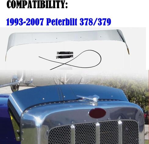 430 Stainless Steel Front Hood Shield Bug Deflector Compatible with 1993-2007 Peterbilt 378/379 Truck,Bug Deflector, Bug Shield, Hood Protector Custom Fit Shield in Saudi Arabia