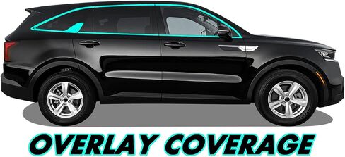 Slickmod Chrome Delete Blackout Vinyl Overlay for 2021-2023 Kia Sorento Fender Trim (Gloss Black ، 2. Fender Trim) in Saudi Arabia