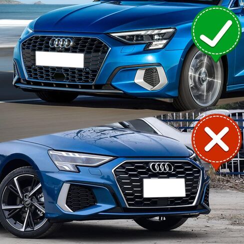 Q1-TECH, 9-Piece Front Bumper Lip & Side Skirt Extensions Diffuser Compatible with 2022-2024 Audi A3 / A3 Quattro Sedan Only, Front Lip Spoiler Air Chin Splitter ABS 2023 (Painted Black) in Saudi Arabia