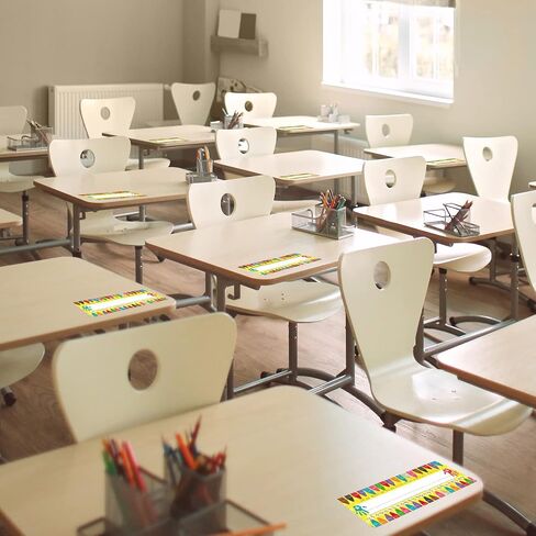 لوحة اسم للفصل الدراسي 40 قطعة من Faccito، مخطوطة تقليدية، علامات اسم أبجدية مسطحة على اليسار أو اليمين مع نقاط لاصقة لإمداد مكاتب الطلاب في الفصول الدراسية (نمط الحيوان) in Saudi Arabia