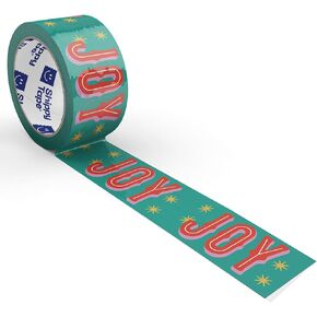 شريط تغليف مزخرف بنص عيد ميلاد سعيد، شريط تغليف وشحن لطيف للعطلات لهدايا العطلات - أحمر وردي، 1.88 بوصة × 110 ياردة (330 قدمًا) in Kuwait