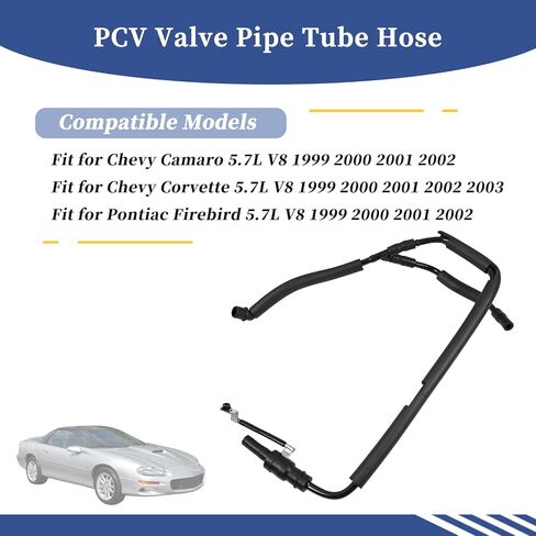 12590632 PCV Valve Pipe Tube Hose 12573108 12562580 Compatible with Chevrolet Camaro 1999-2002 Corvette 1999-2003│Pontiac Firebird 1999-2002 5.7L V8 12561847 in Saudi Arabia