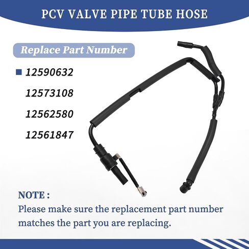12590632 PCV Valve Pipe Tube Hose 12573108 12562580 Compatible with Chevrolet Camaro 1999-2002 Corvette 1999-2003│Pontiac Firebird 1999-2002 5.7L V8 12561847 in Saudi Arabia