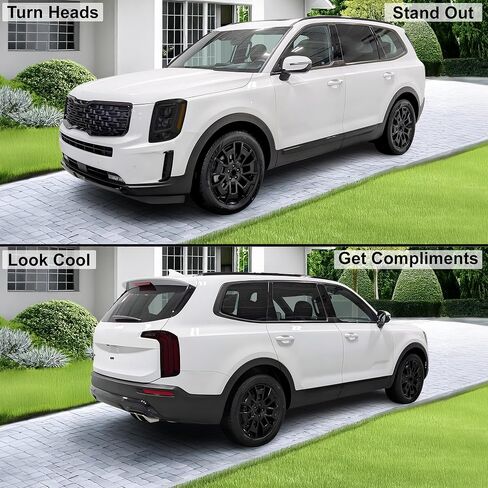 BOGAR TECH DESIGNS Full Headlight Taillight Reflector Sidemarker Tint Kit Film Compatible with Kia Telluride 2020-2022, Dark Smoke in Saudi Arabia