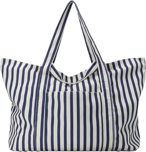 حقيبة شاطئية كبيرة كبيرة للنساء ، وبيغ ويكنسندر مع سحاب وجيب لرحلة ليلية ، نسيج كولدووي قابل للغسل in Kuwait