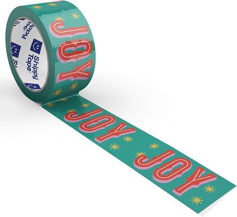 شريط تغليف مزخرف بنص عيد ميلاد سعيد، شريط تغليف وشحن لطيف للعطلات لهدايا العطلات - أحمر وردي، 1.88 بوصة × 110 ياردة (330 قدمًا) in Kuwait