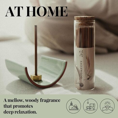 Deep Sleep & Relaxation – Innergy Agarwood Square Incense Sticks, 100% Natural Eaglewood Blend, 50-Min Burn, Eco Glass Tube with Multi-Function Holder, 20 Sticks in Saudi Arabia
