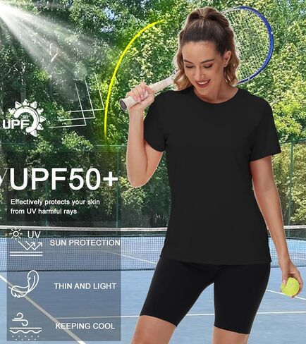 Neyouqe Womens Short Sleeve قمصان Tee Upf 50+ حماية من أشعة الشمس في الهواء الطلق السري in Kuwait