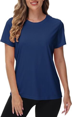 NEYOUQE Womens Short Sleeve Tee Shirts UPF 50+ Outdoor Sun Protection Quick Dry Athletic Running Workout Rash Guard Tops in Kuwait