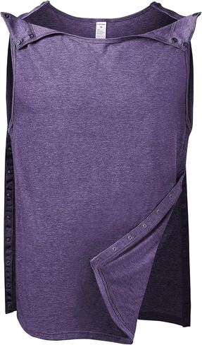 Cotton Men's Post Shoulder Surgery Tank Top Clothes After Rotator Cuff Surgery Chemo Port Access Shirt with Snaps in Kuwait