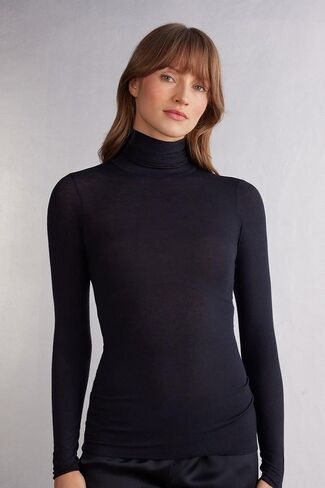 Woman's Modal Cashmere Ultralight High-Neck Top in Saudi Arabia