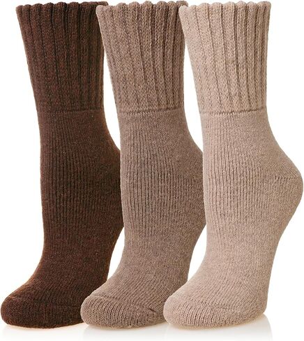 Eyean Merino Wool Socks Thermal Winter Ski Warm Thick Cozy Boot Hiking Socks for Women Men 3 Pairs in Kuwait