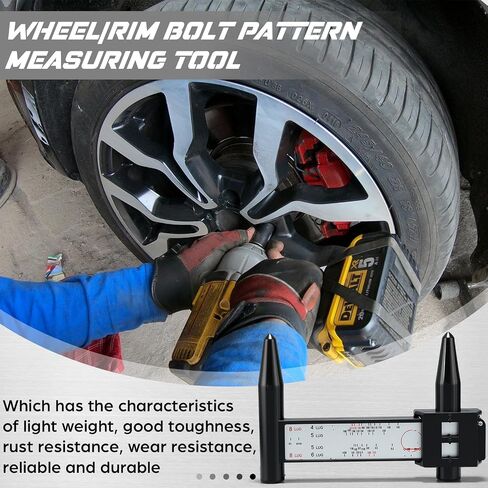 Kingdder 2 Pcs Wheel Stud Rim Bolt Pattern Measuring Tool PCD Ruler Wheel PCD Gauge Lug Bolt Pattern Gauge for 4 5 6 8 Holes Sliding Caliper in Kuwait