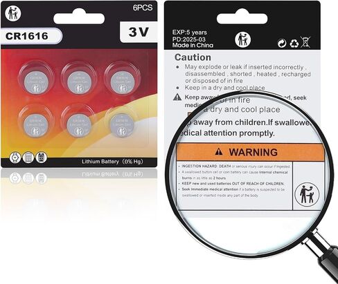CR1616 Battery 3V Lithium CR 1616 Batteries for Car Remote Control(12 PCS) in Saudi Arabia