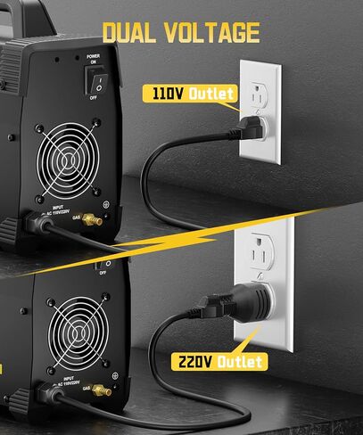 HZXVOGEN 200Amp AC/DC Aluminum TIG Welder with Pulse 4 in 1 Multiprocess Welding Machine Dual Voltage 110V/220V IGBT Inverter HF TIG/TIG/Stick/Arc/Spot Welder Machine in Saudi Arabia