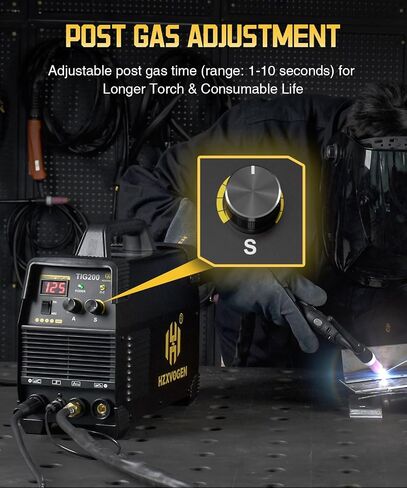 HZXVOGEN 200Amp AC/DC Aluminum TIG Welder with Pulse 4 in 1 Multiprocess Welding Machine Dual Voltage 110V/220V IGBT Inverter HF TIG/TIG/Stick/Arc/Spot Welder Machine in Saudi Arabia