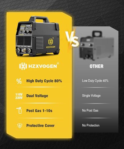 HZXVOGEN 200Amp AC/DC Aluminum TIG Welder with Pulse 4 in 1 Multiprocess Welding Machine Dual Voltage 110V/220V IGBT Inverter HF TIG/TIG/Stick/Arc/Spot Welder Machine in Saudi Arabia