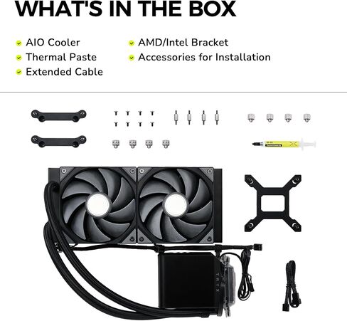 TRYX Panorama 360 ARGB White 360mm AIO 6.5 بوصة AMOLED على شكل حرف L شاشة ثلاثية الأبعاد ذات تأثير بصري مشوه قابلة للتخصيص مبرد AIO 360 مم Asetek 8th Gen 320w TDP ARGB Fan Intel LGA 1700/1200/115X AMD AM5/AM4 in Kuwait