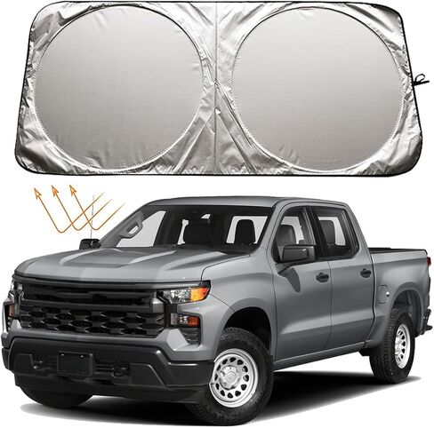 XHRING Windshield Sun Shade for Chevy Chevrolet Silverado 1500 2500 HD 3500 HD Colorado Trail Boss Custom WT LT LTZ RST Z71 ZR2 Crew Double Cab Accessories Car Window Sunshade Shield Visor in Saudi Arabia