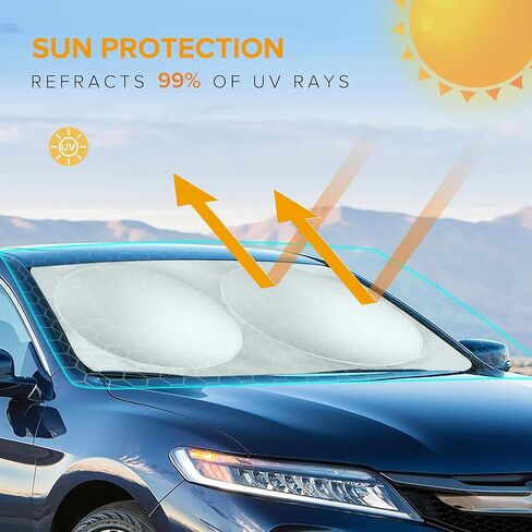 XHRING Windshield Sun Shade for Chevy Chevrolet Silverado 1500 2500 HD 3500 HD Colorado Trail Boss Custom WT LT LTZ RST Z71 ZR2 Crew Double Cab Accessories Car Window Sunshade Shield Visor in Saudi Arabia