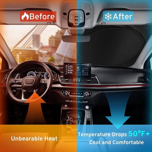 XHRING Windshield Sun Shade for Chevy Chevrolet Silverado 1500 2500 HD 3500 HD Colorado Trail Boss Custom WT LT LTZ RST Z71 ZR2 Crew Double Cab Accessories Car Window Sunshade Shield Visor in Saudi Arabia