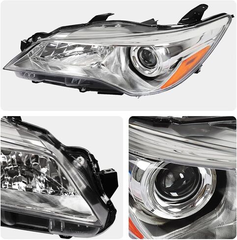 Wildwolf Headlight Assembly for Toyota Camry 2015 2016 2017 Le Se Xle Headpamps استبدال Chrome Housing Amber Reflector Clear Clear (المصباح الأمامي السائق) in Kuwait