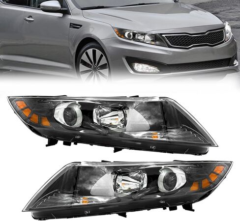 مجموعة الأمامي المتوافقة مع 2011 2013 2013 Kia Optima Halogen مع سائق استبدال المصابيح وجانب الراكب in Kuwait