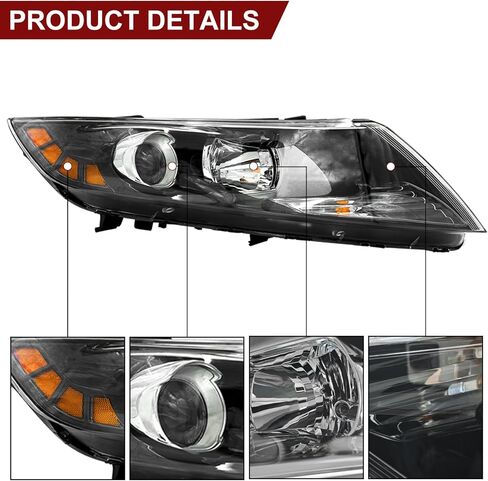 مجموعة الأمامي المتوافقة مع 2011 2013 2013 Kia Optima Halogen مع سائق استبدال المصابيح وجانب الراكب in Kuwait