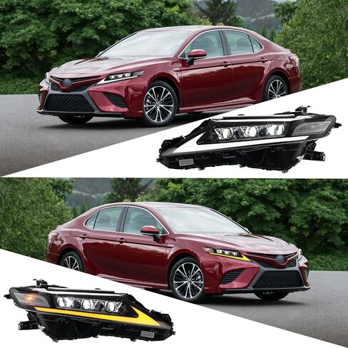 Wildwolf Headlight Assembly for Toyota Camry 2015 2016 2017 Le Se Xle Headpamps استبدال Chrome Housing Amber Reflector Clear Clear (المصباح الأمامي السائق) in Kuwait