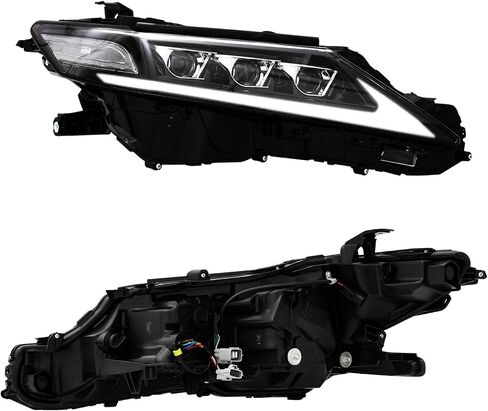 Wildwolf Headlight Assembly for Toyota Camry 2015 2016 2017 Le Se Xle Headpamps استبدال Chrome Housing Amber Reflector Clear Clear (المصباح الأمامي السائق) in Kuwait