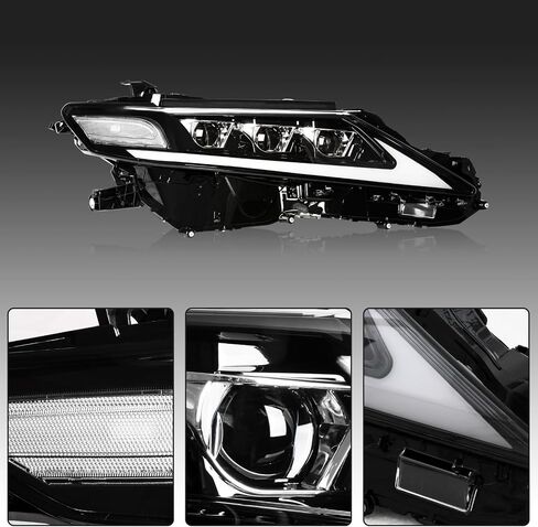 Wildwolf Headlight Assembly for Toyota Camry 2015 2016 2017 Le Se Xle Headpamps استبدال Chrome Housing Amber Reflector Clear Clear (المصباح الأمامي السائق) in Kuwait