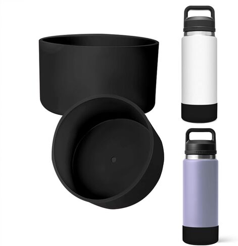 قطعتان من حذاء السيليكون المتوافق مع زجاجة مياه YETI Rambler 26 أونصة، ملحقات حماية سفلية لغطاء الحذاء بأكمام مضادة للانزلاق لـ YETI Rambler 26oz، تحمي من التلف (شفاف) in Kuwait